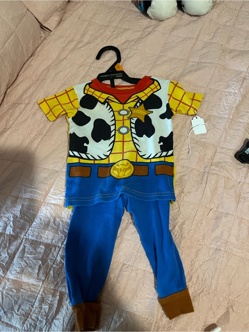 Disney Cowboy Sheriff Pajama Set - Blue, Yellow, White, Black, Brown